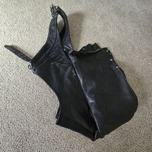 Men's XL Harley Davidson Black Leather Chaps